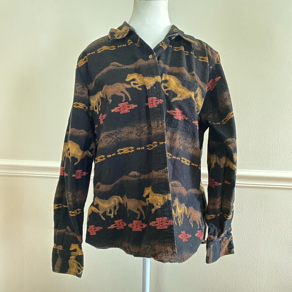 Vintage Horse Flannel %100 Cotton
